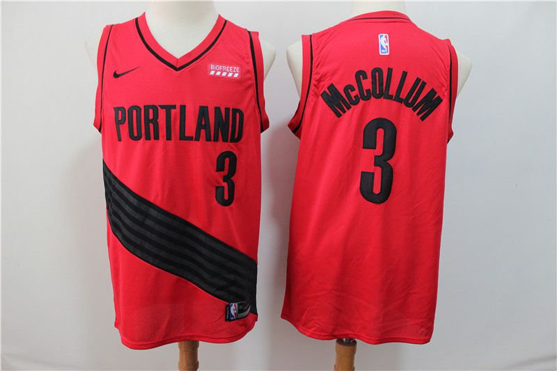 Men Portland Trail Blazers 3 Mccollum Red Nike NBA Jerseys